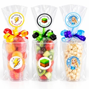 Thema beker traktatie om zelf te vullen met popcorn, chips of fruit