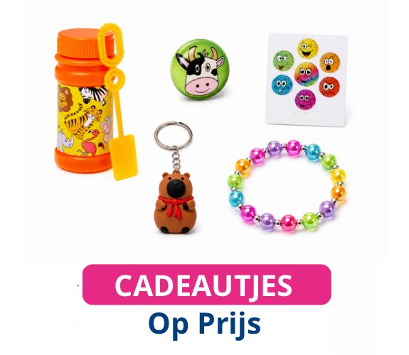 Uitdeelcadeautjes gesorteerd op prijs, goedkope traktaties