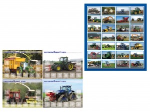 4x beloningskaart Tractors + stickervel 