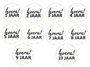 Sticker 1 t/m 10 jaar