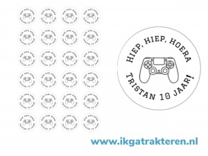 Gaming Traktatie Stickers 24 op vel