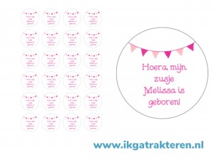 Zusje Traktatie Stickers 24 op vel