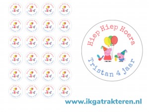 Peppa big traktatie stickers