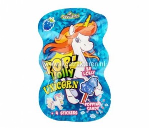 Snoep: Unicorn Pop Lolly + 4 stickers