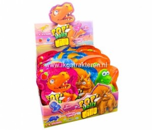 Snoep: Dino Lolly Pop met 4 stickers