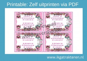 Printable snoepzak label lol surprise