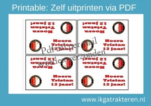Printable Snoepzak label Feyenoord 