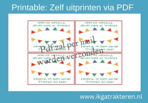 Printable Snoepzak label verjaardag 