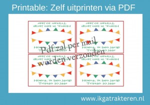 Printable Snoepzak label verjaardag 