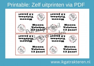 Printable Snoepzak Label Ajax