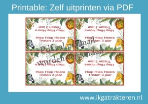 Printable Snoepzak Label Jungle