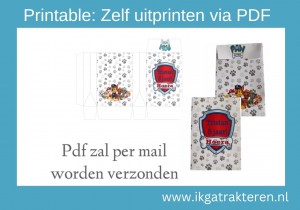 Printable Paw Patrol Traktatie Doosje Zelfmaak