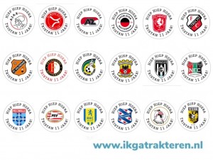 Eredivisie traktatie stickers met tekst 24 op vel