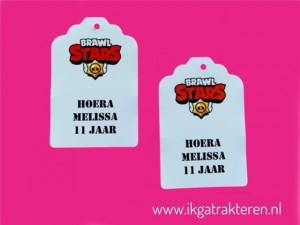 Brawl Stars Kaartje / Label 6,8 CM met tekst