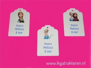 Frozen Kaartje / Label 6,8 cm met Tekst