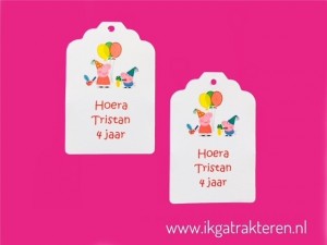 Peppa Big Kaartje / Label 6,8 cm met tekst