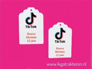 TikTok Kaartje / Label 6,8 cm met tekst