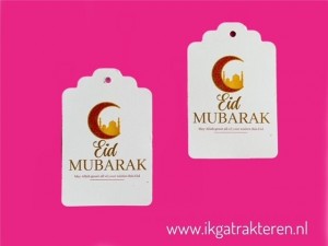 Eid Mubarak Kaartje / Label 6, 8 cm