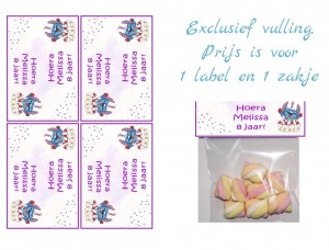 Stitch Traktatie Zakje met label met Tekst