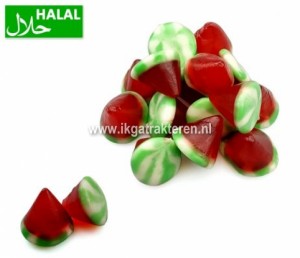 Snoep: 100 gram Jelly Cones Strawberry