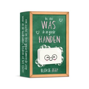   Zeep Bij jou WAS ik in goede handen (schoolbord)
