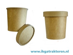Traktatiebakje met deksel Kraft