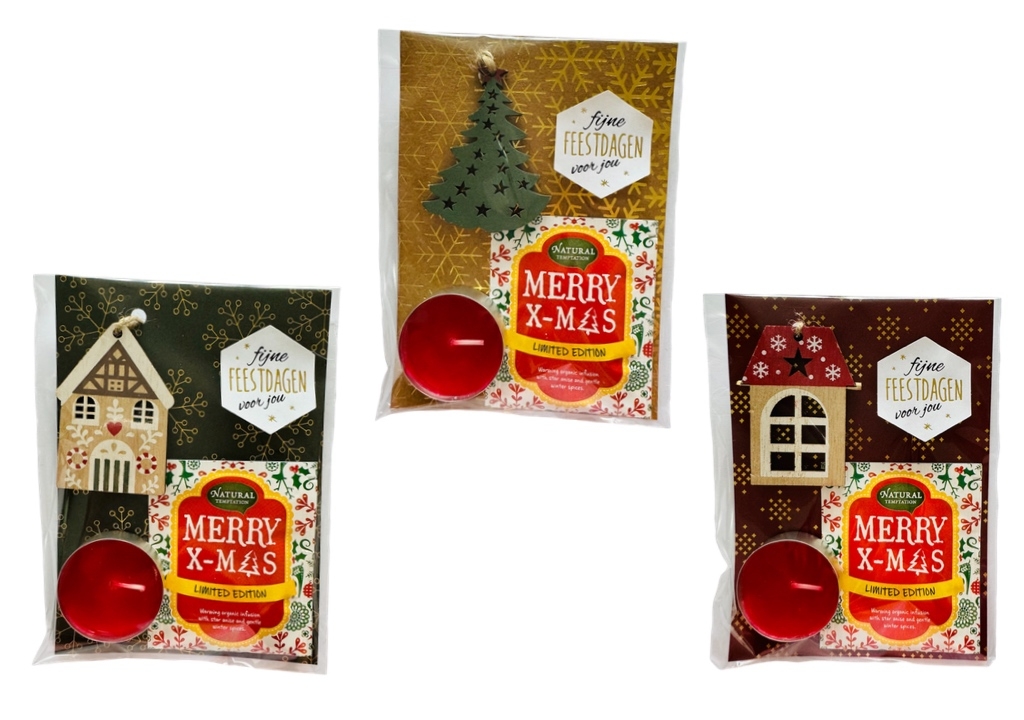 Kerstcadeautje op Kaart Fijne Feestdagen voor jou - Traktatie
