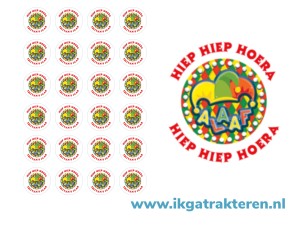  Carnaval Traktatie Stickers 24 op vel