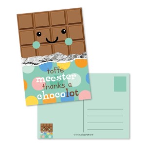 Ansichtkaart Toffe Meester Thanks a Chocolot