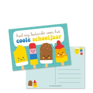 Ansichtkaart Heel erg bedankt voor het coole schooljaar