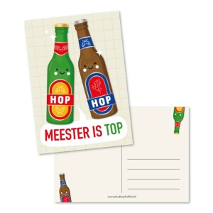 Ansichtkaart Hop Hop Meester is top