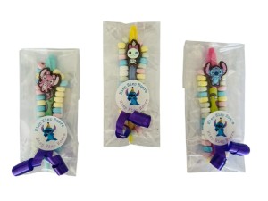 Stitch Balpen met Snoepketting – Traktatie met Sticker & Lintje