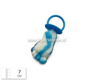 Snoep: Voetje Blauw / Wit aan Lint
