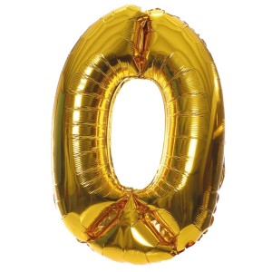 Ballon cijfer 0 - 80 cm