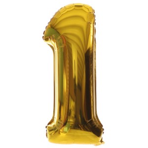 Ballon cijfer 1 - 80 cm