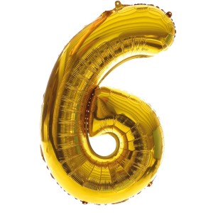 Ballon cijfer 6 - 80 cm