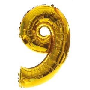 Ballon cijfer 9 - 80 cm