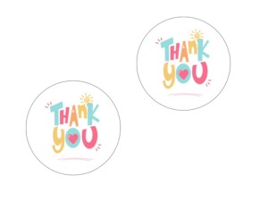 Sticker Thank You Kleurrijk