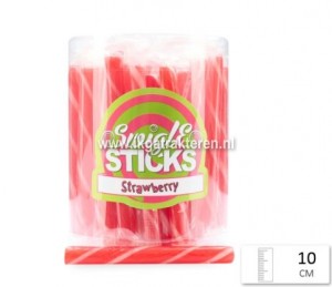 Snoep: Zuurstokje Aarbei Swigle