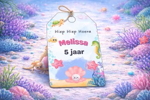 Gepersonaliseerde traktatielabels verjaardag met naam en leeftijdGepersonaliseerde traktatielabels Zeedieren met naam en leefti