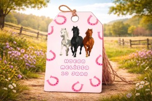 Gepersonaliseerde traktatielabels Paarden met naam en Leeftijd