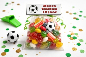 Voetbal Traktatie Zakje met label met tekst