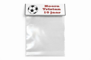 Voetbal Traktatie Zakje met label met tekst