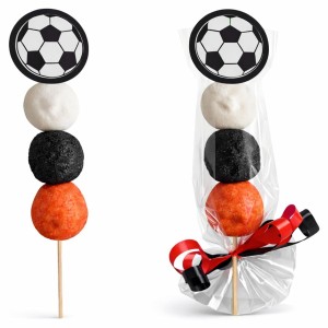 Voetbal Spekspies rood wit – zelfmaak traktatie (per stuk)