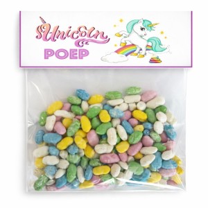 Unicorn Poep traktatie zakje met label met tekst