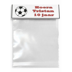 Voetbal Traktatie Zakje met label met tekst