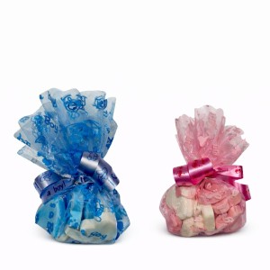 Geboorte bedankje organza zakje met snoepjes