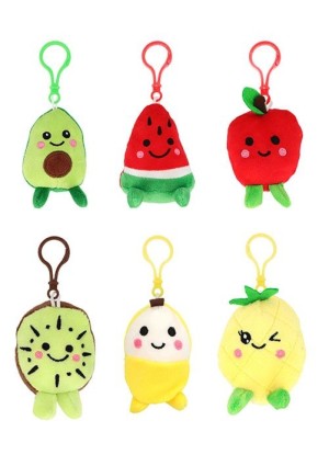 Kawaii Fruit Sleutelhangers – Zachte Pluche Fruitjes (6 Designs)