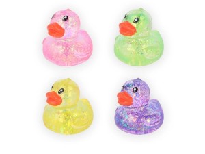 Glitter Squeezy Eendje – Knijp Speeltje met Glitters (4 Kleuren)