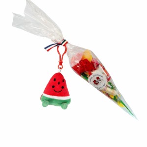 Vierdaagse Snoepzak met Kawaii Fruit Knuffel – Wandeltopper Cadeautje